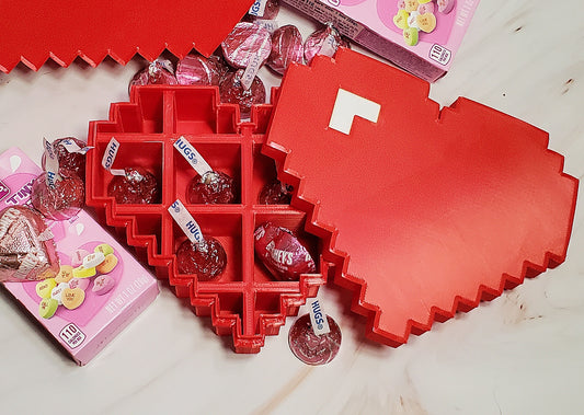 3D Printed Pixelated Heart Chocolate Box Valentine's Gift | Anniversary | Gamer Gifts | Gift Box